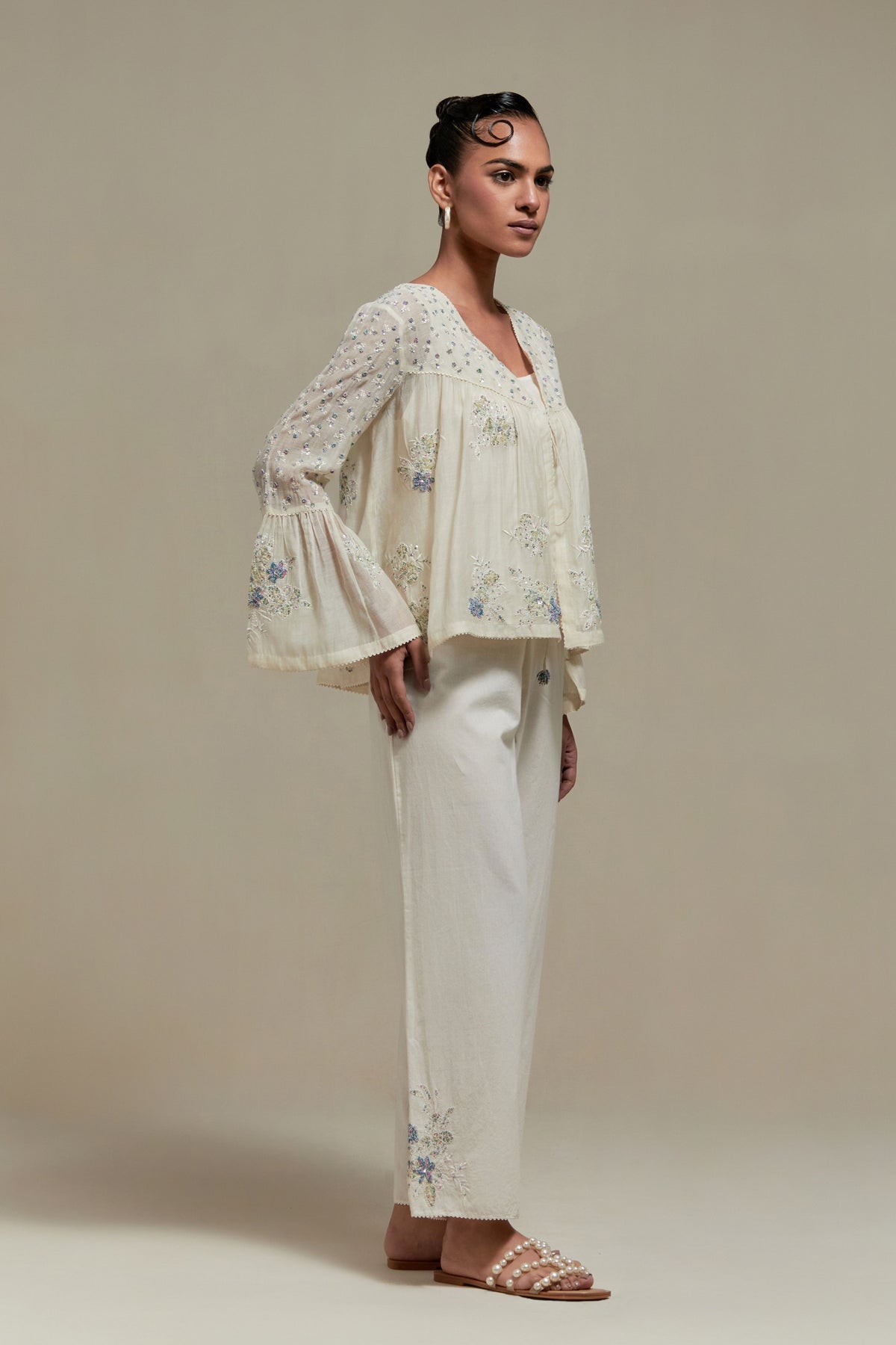 Blue Chanderi Top