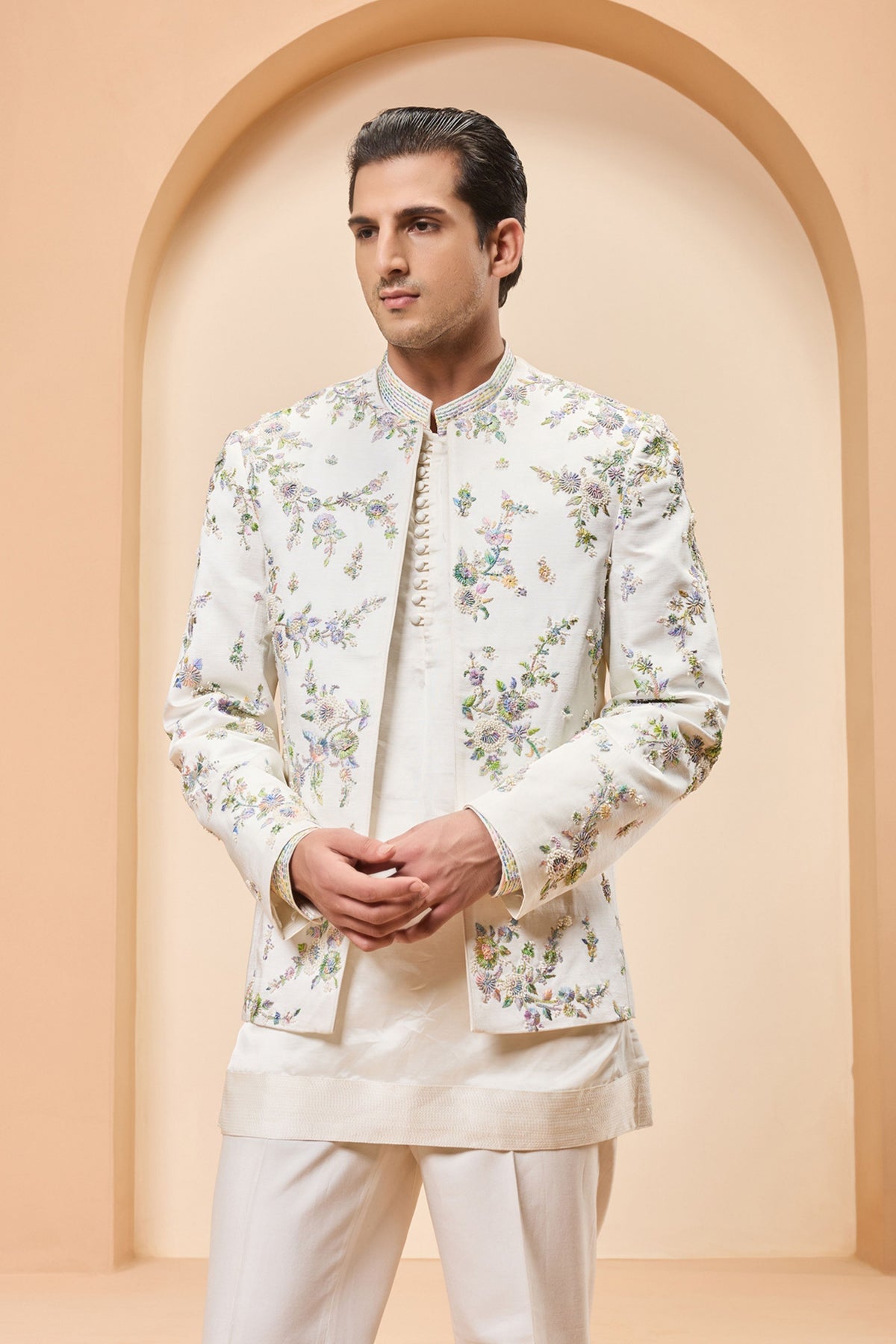 Ivory Open Bandhgala Set
