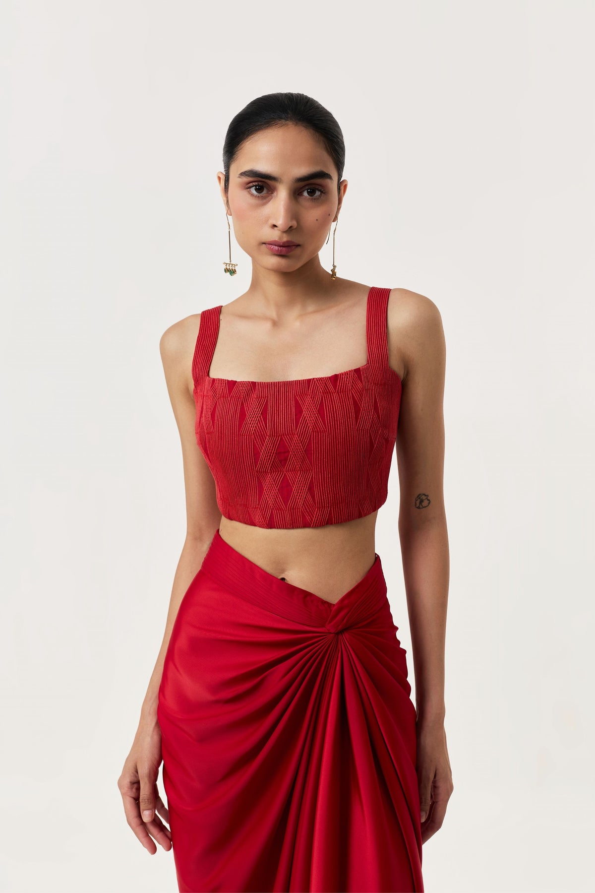 Red Entwined Corded Bustier