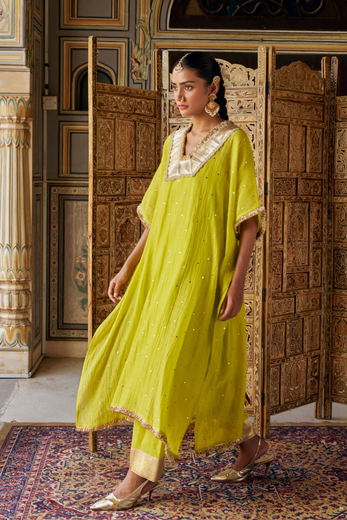 Citron Glass Kaftan Set