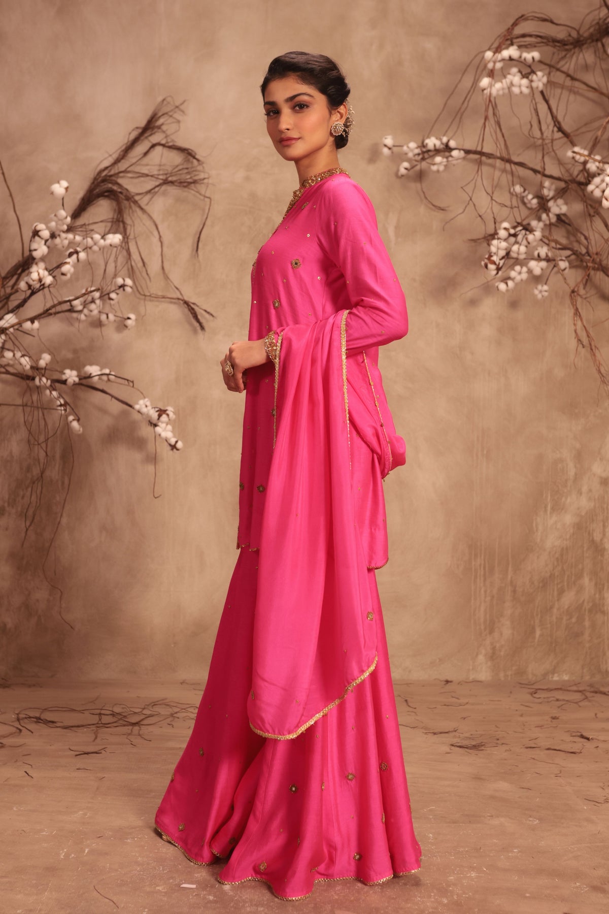Hot Pink Sharara Set