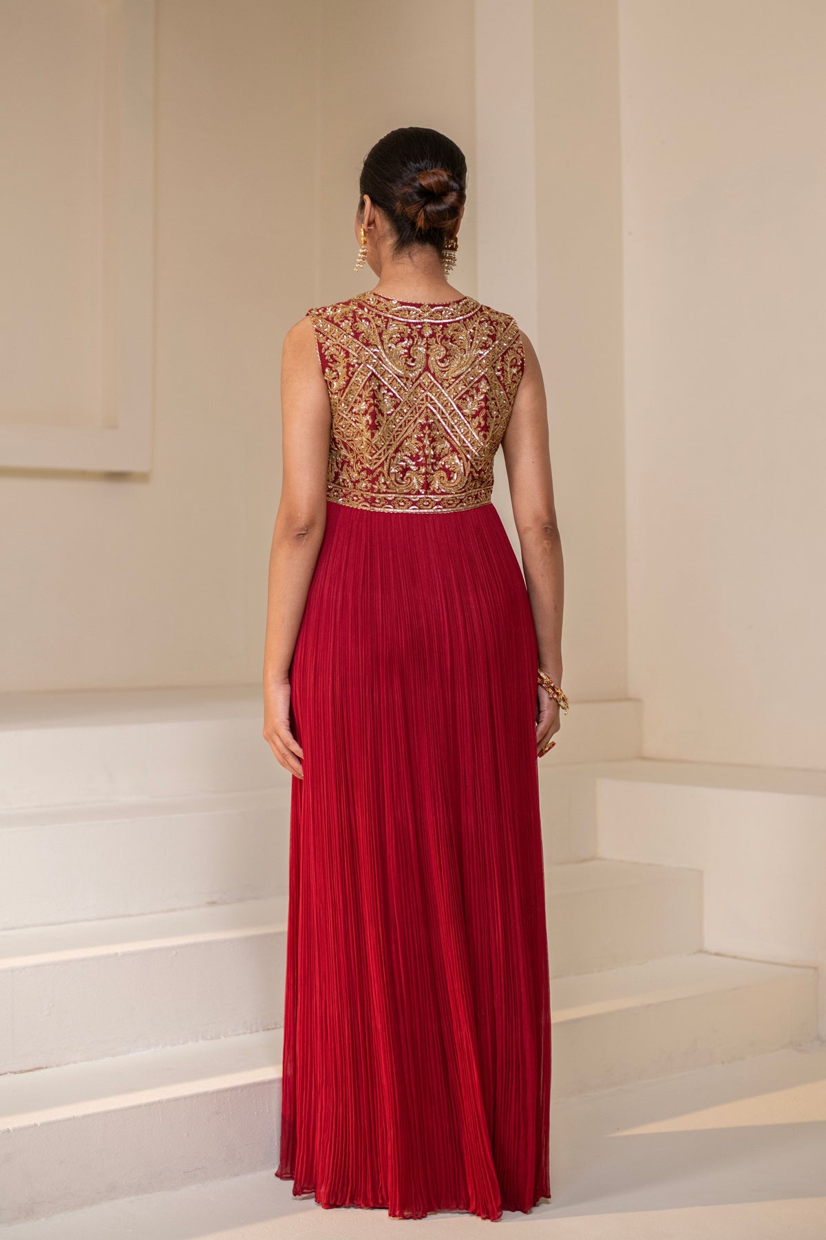 Maroon Wine  Embellished Anarkali