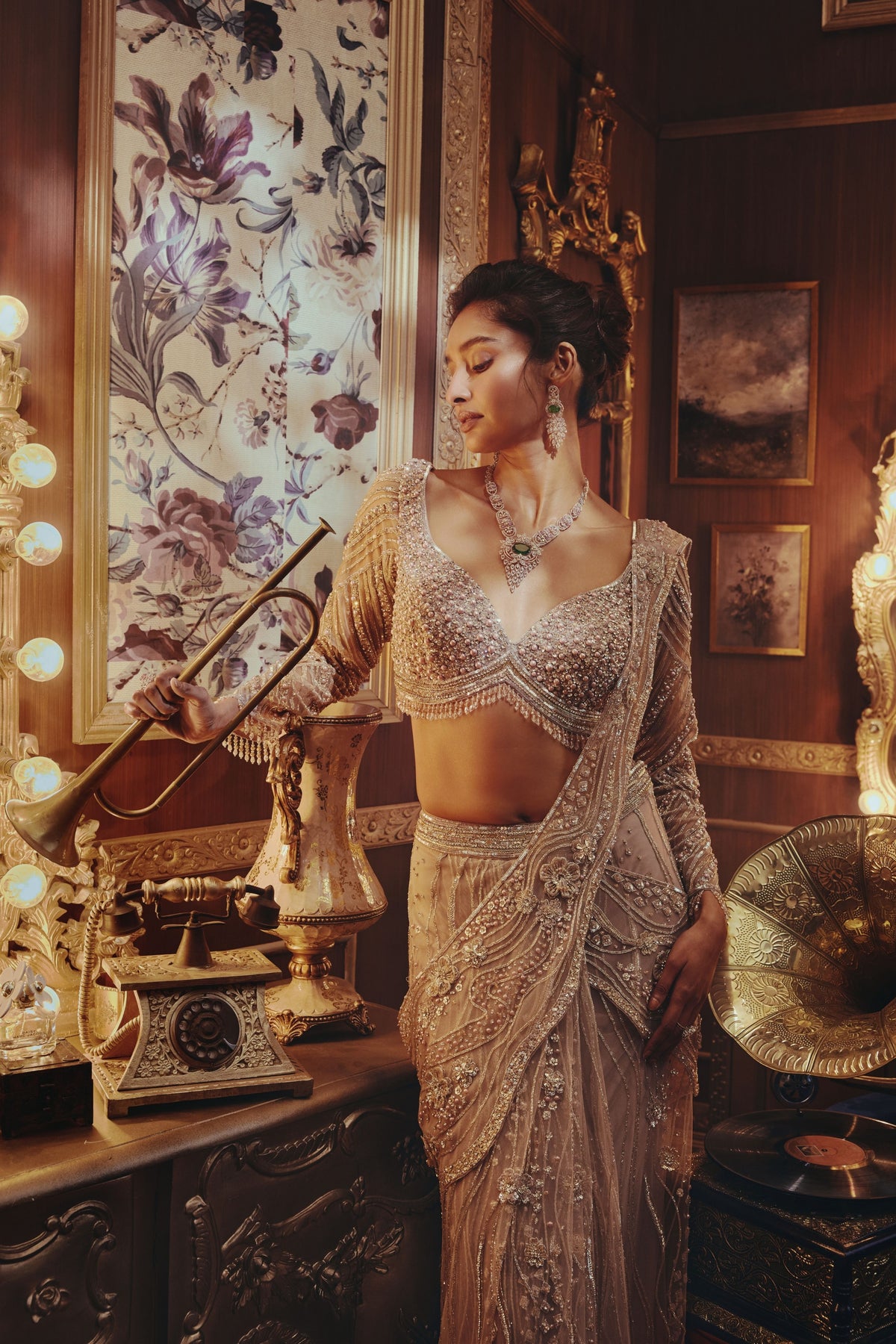 Ophelia Lilac Draped Saree Set