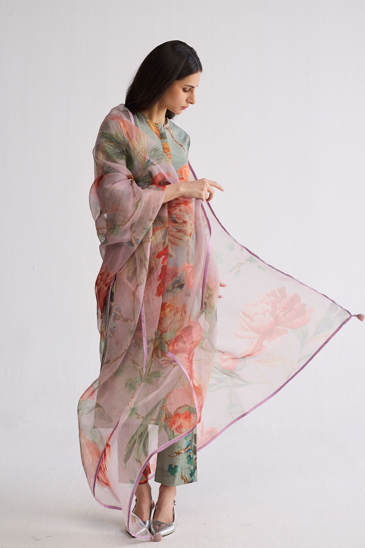 Cabbage Long Kurta Set