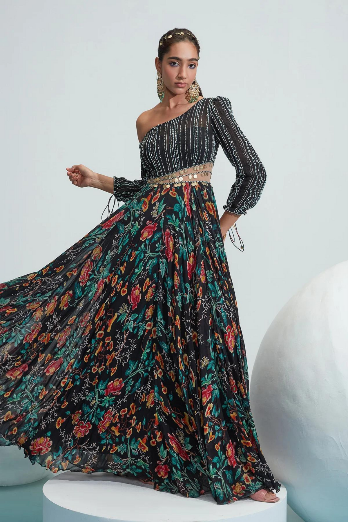 Murad Black Embroidered Anarkali