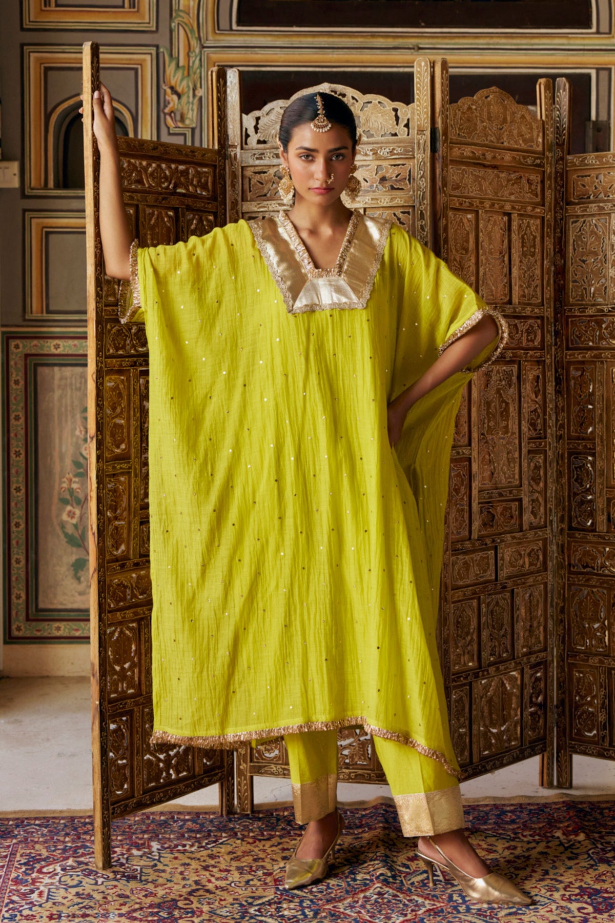 Citron Glass Kaftan Set