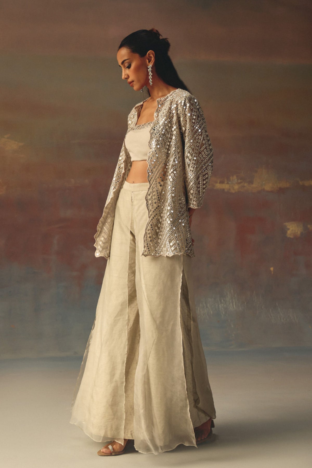 Silver Double Layered  Palazzo