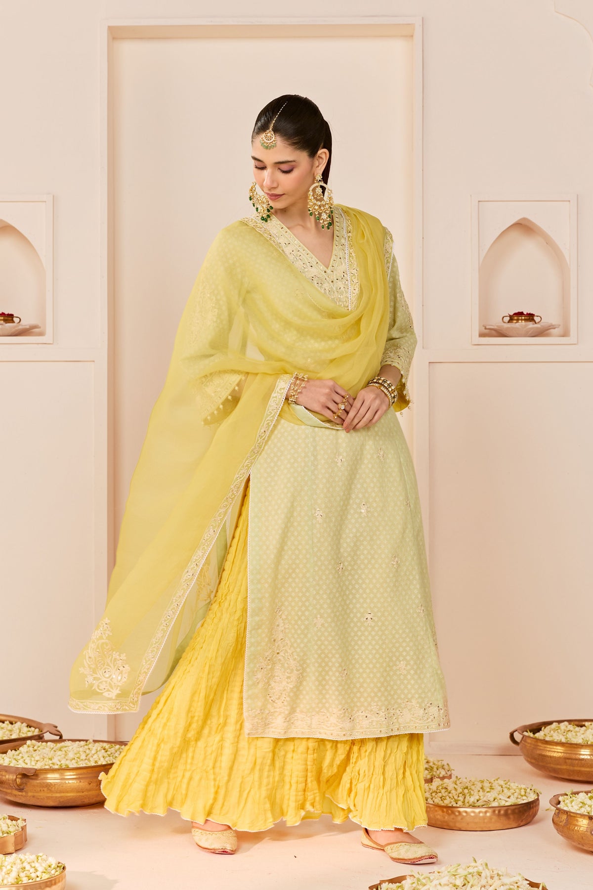 Ruhani Mint Green Skirt Set