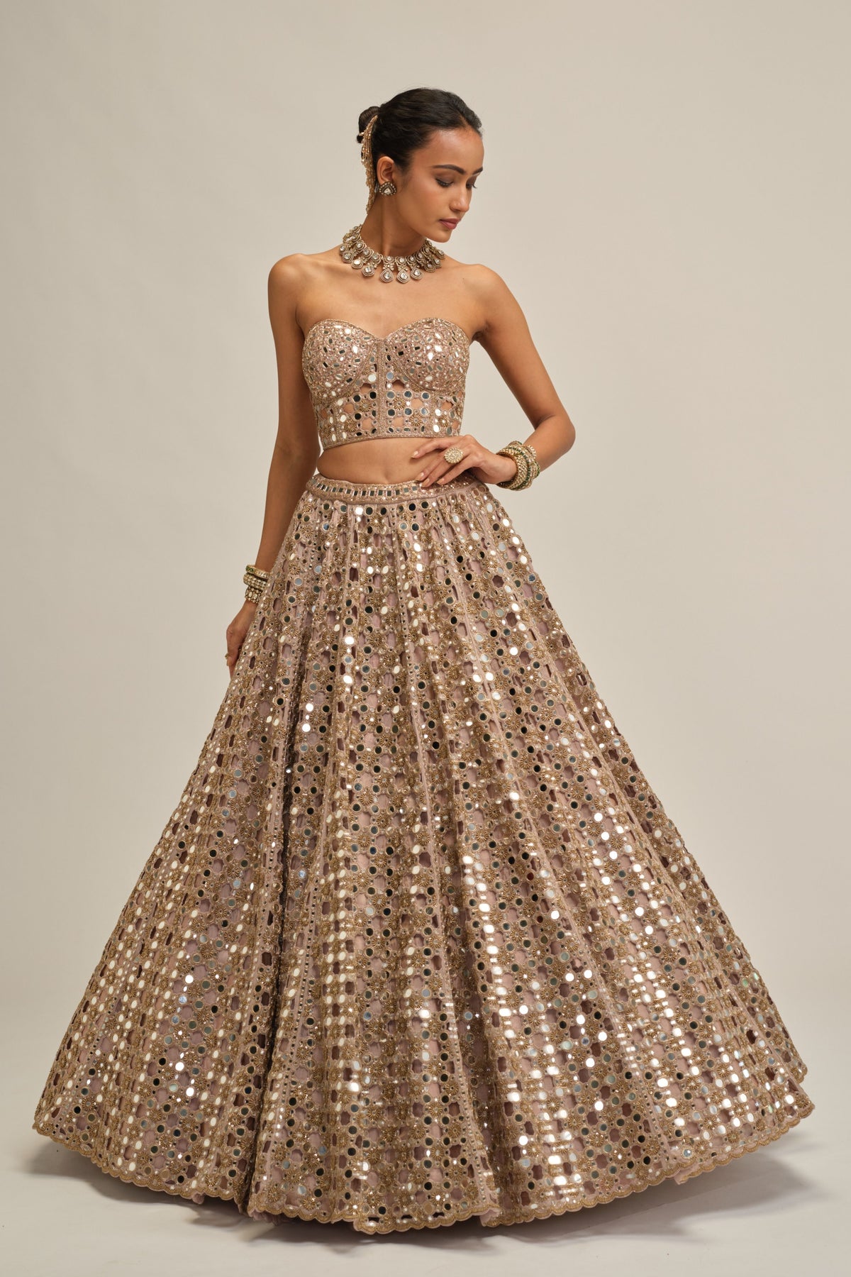 Ash Sequins Lehenga Set