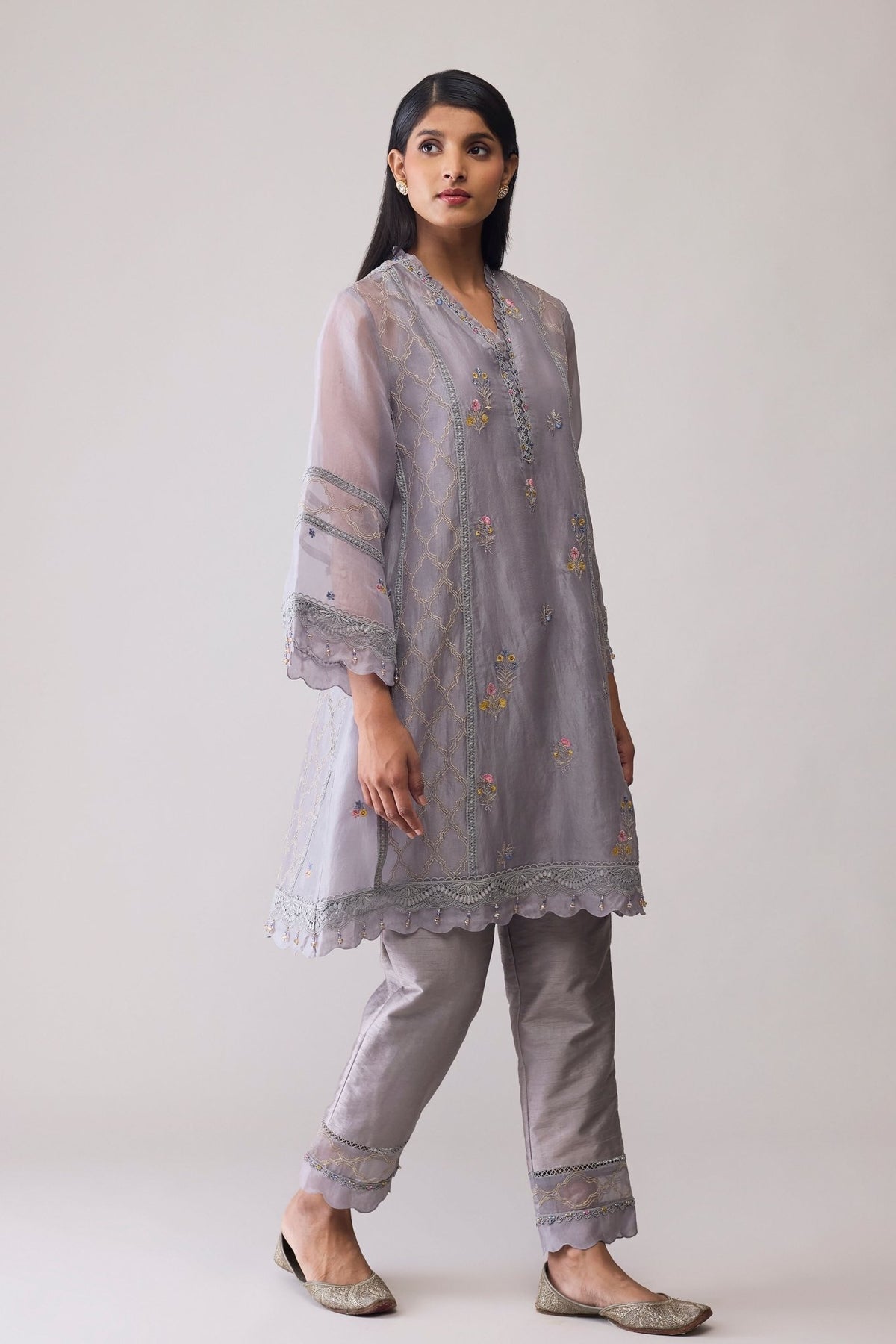 Farida Grey Kurta Set