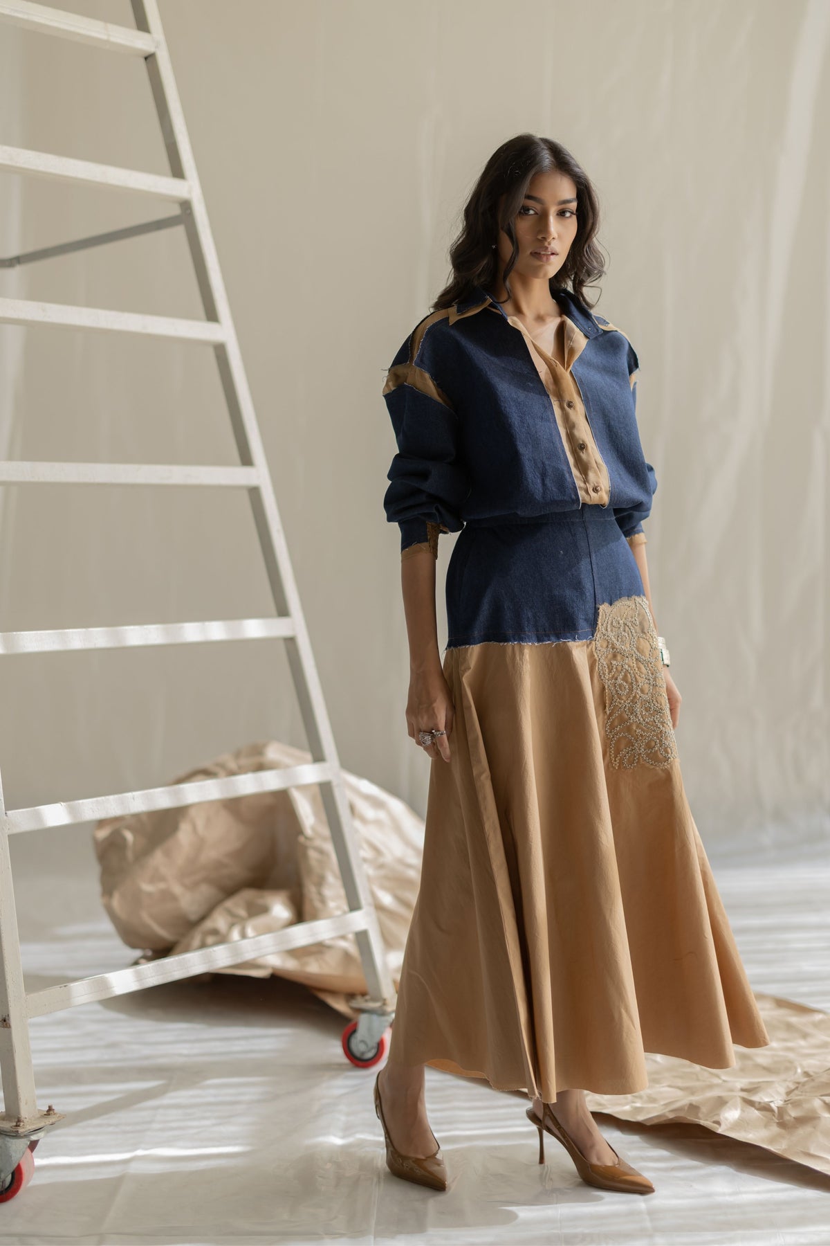 Two Patch Bias Skirt