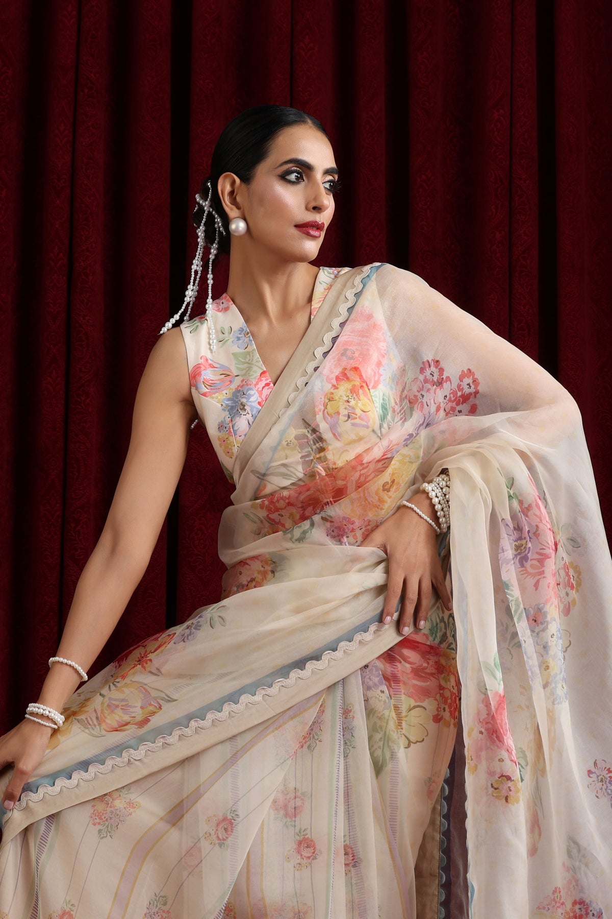 Mohtarma&#39;s Rose Garden Saree