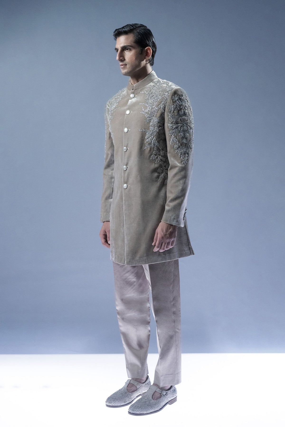 Velour Crest Sherwani