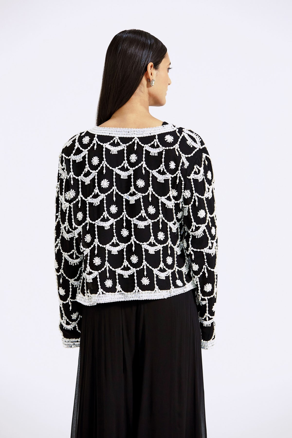 Black Jacket &amp; Sharara Set