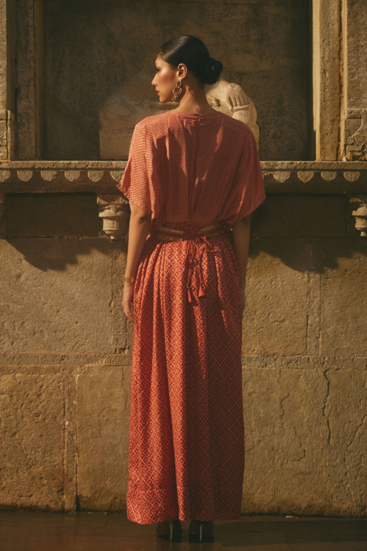 Rose Jaipur Dress With Belt