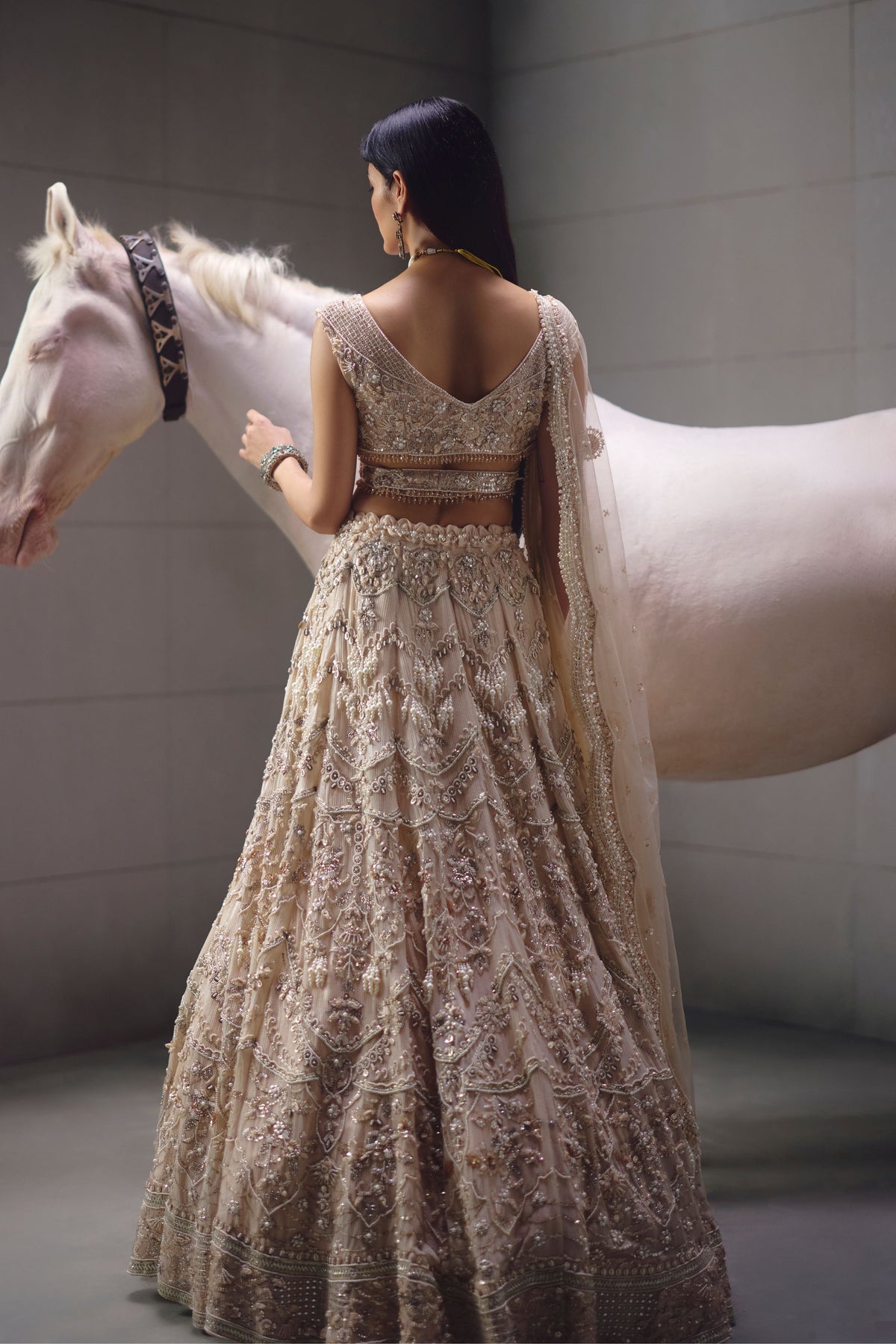 Ivory Embroidered Lehenga Set