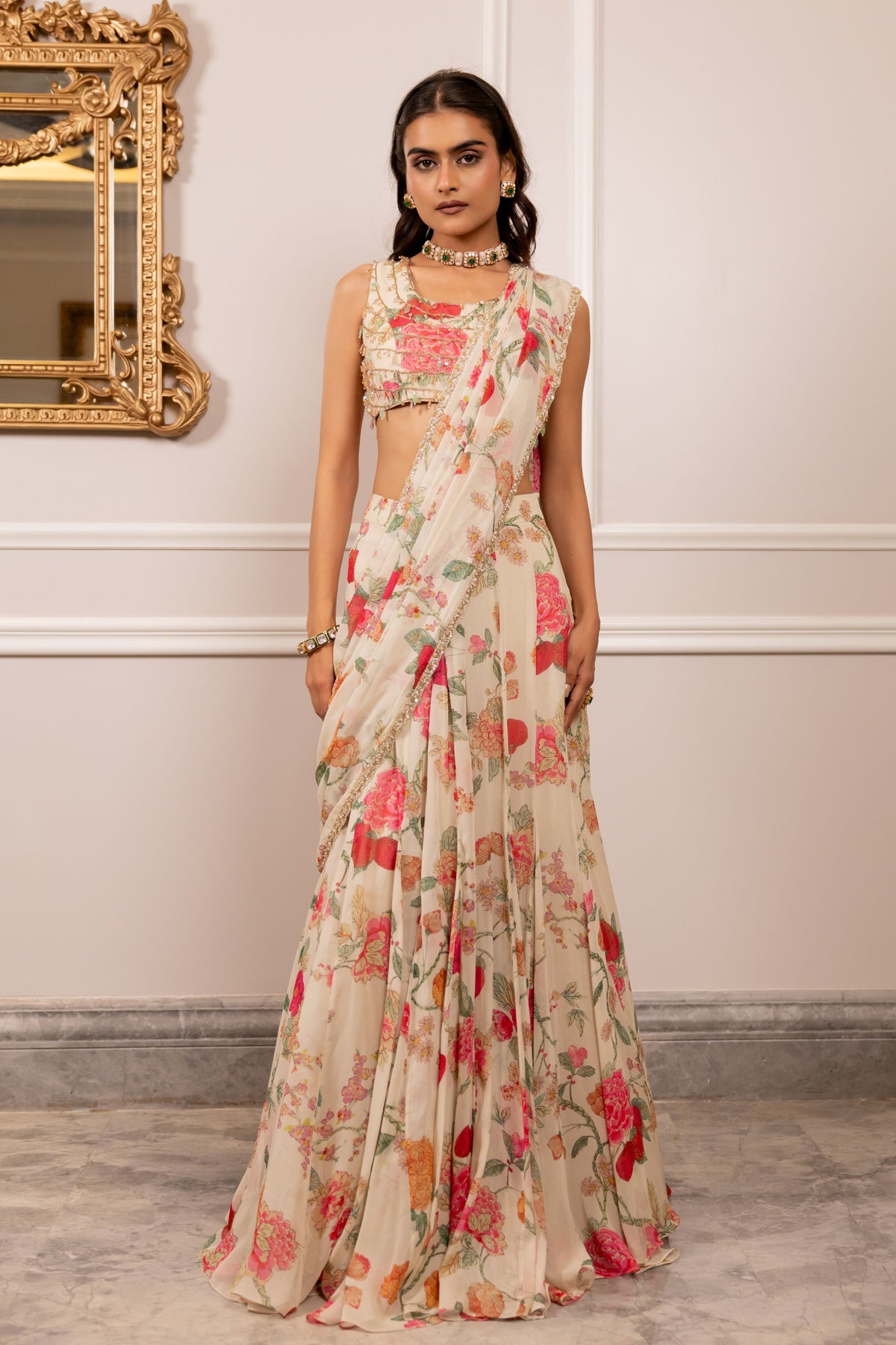 Kiara Drape Saree Set