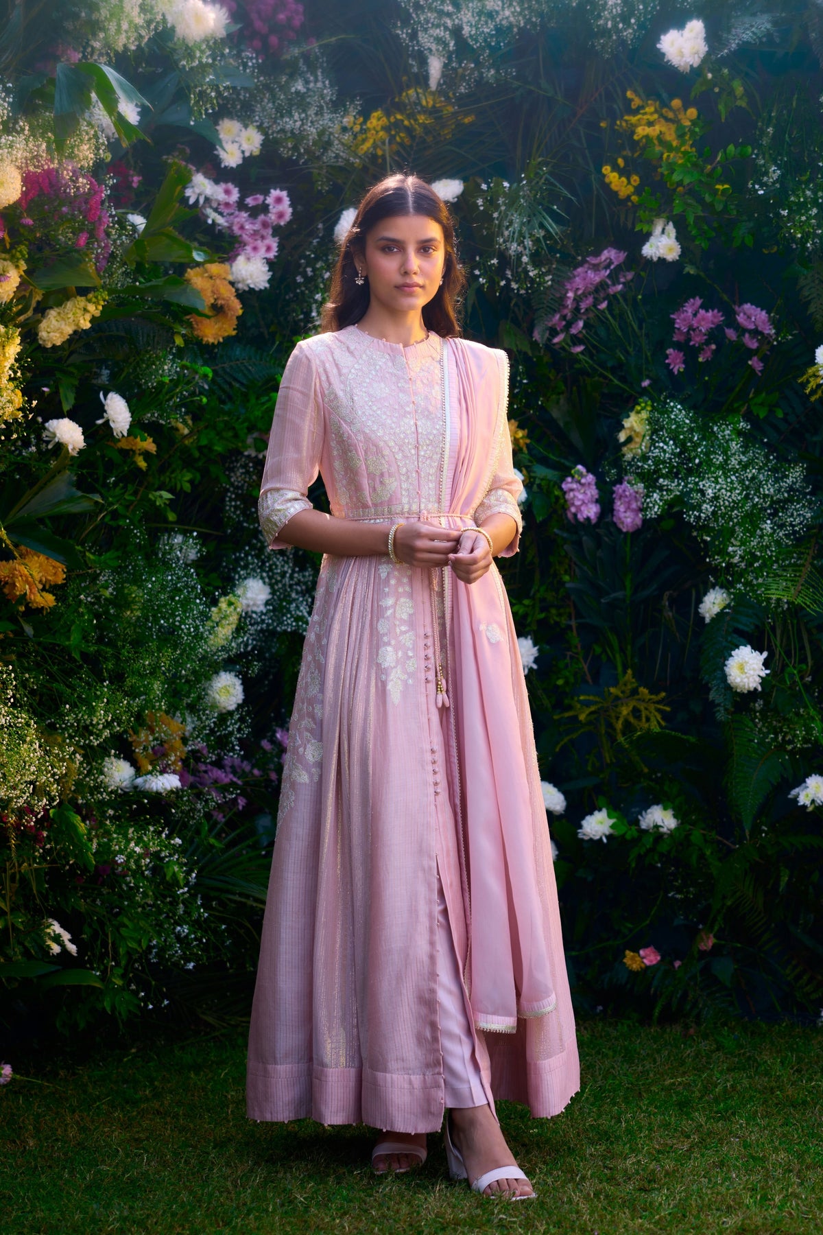 Whisper Pink Anarkali Set