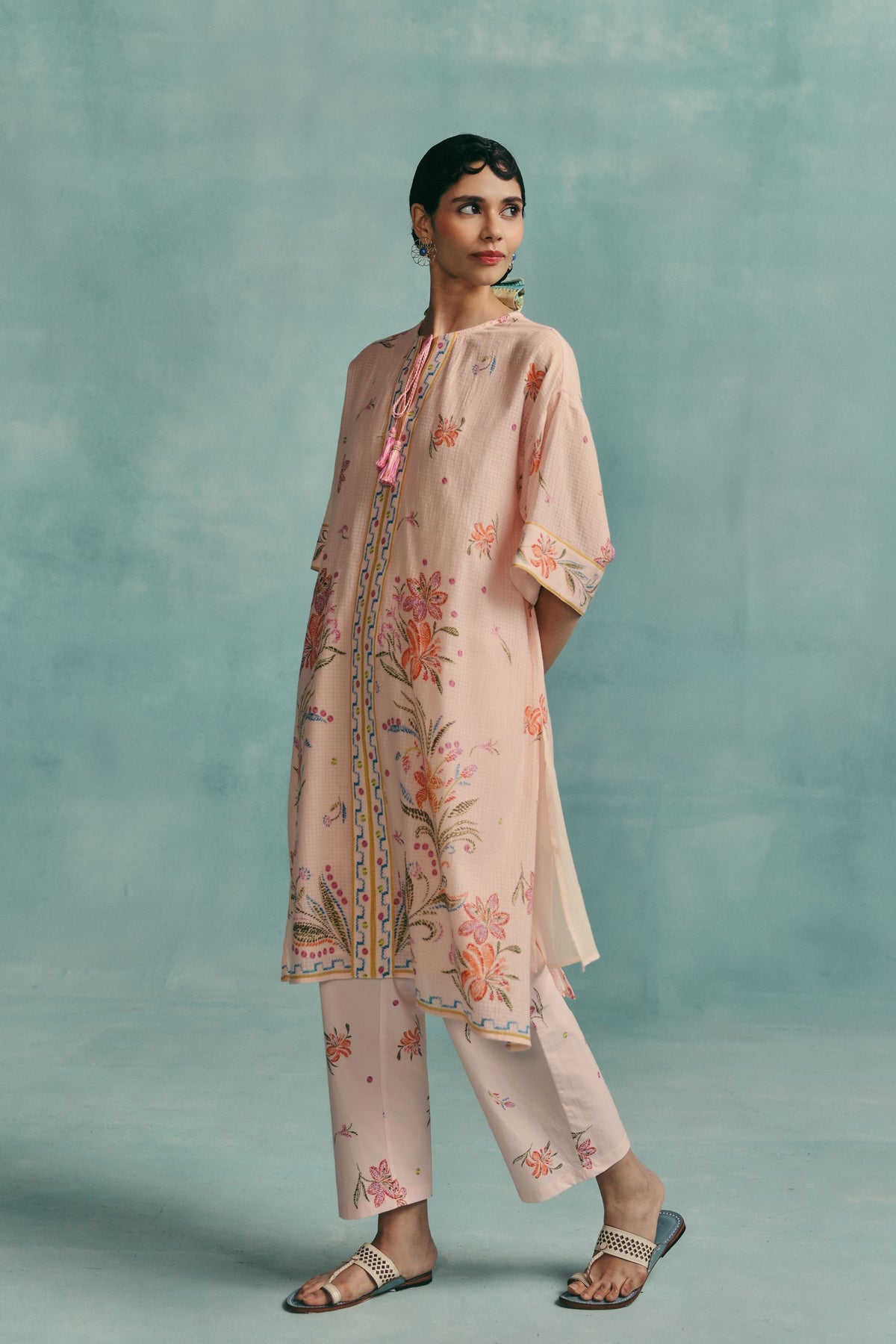 Hibiscus Pink Kaftan Set