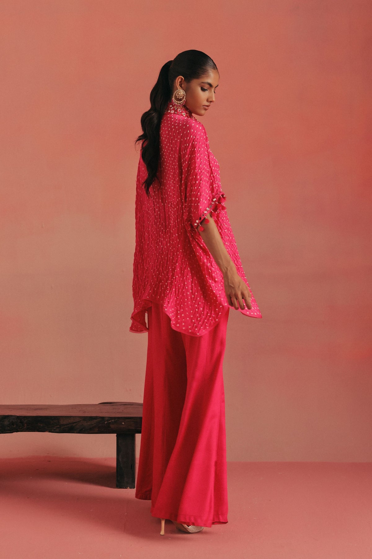 Rai Bandhani Tie Up Tunic Set