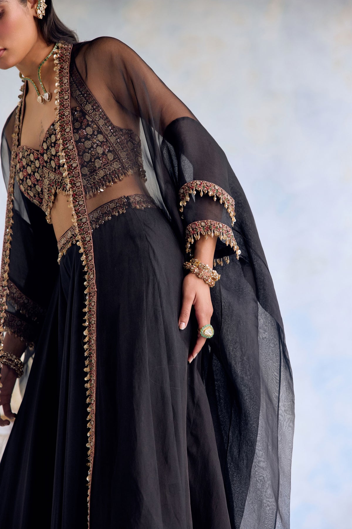 Gardenia Cape Lehenga Set