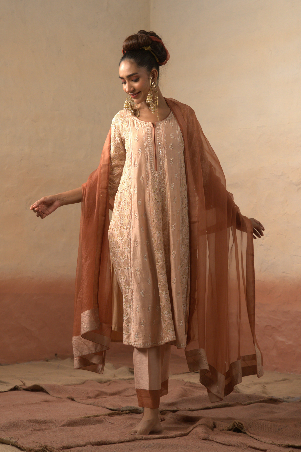 Chanderi Kalidar Set