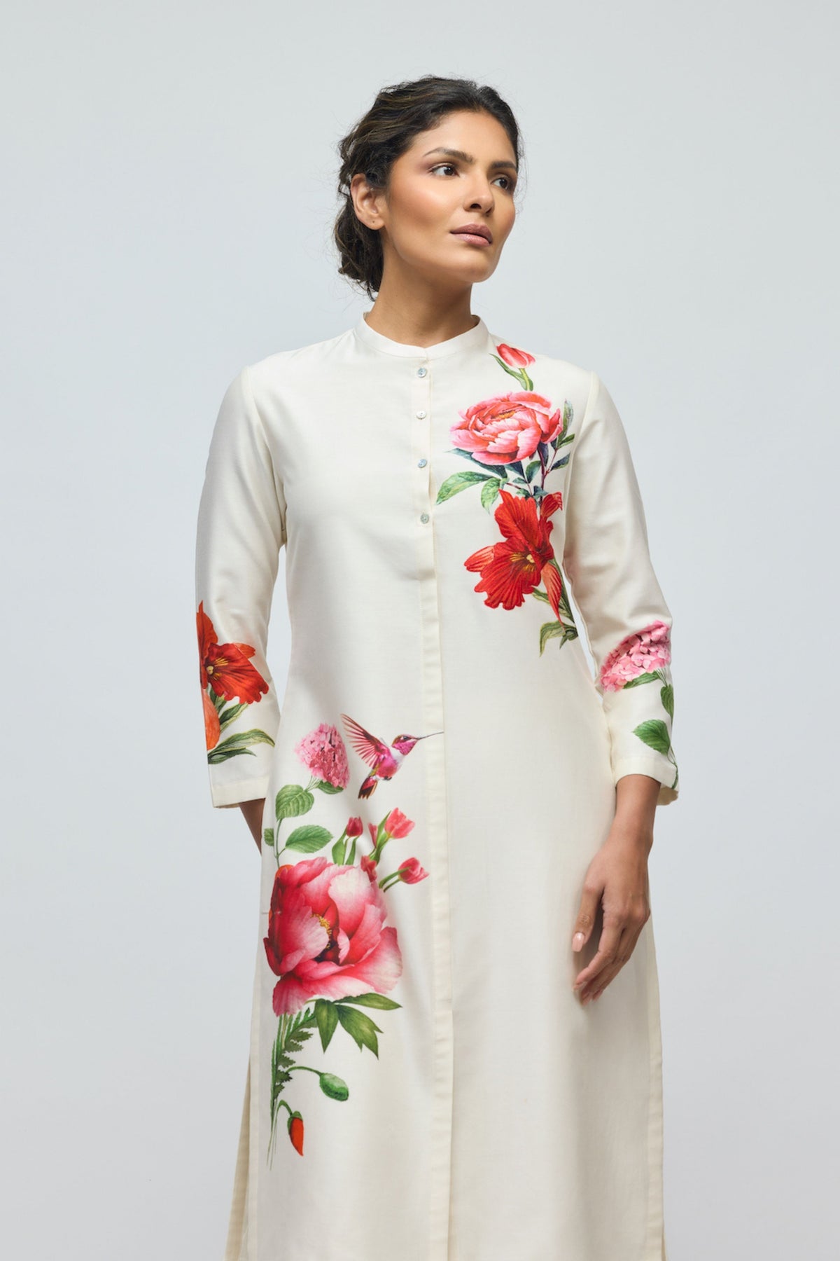 Floral Chanderi Tunic Set