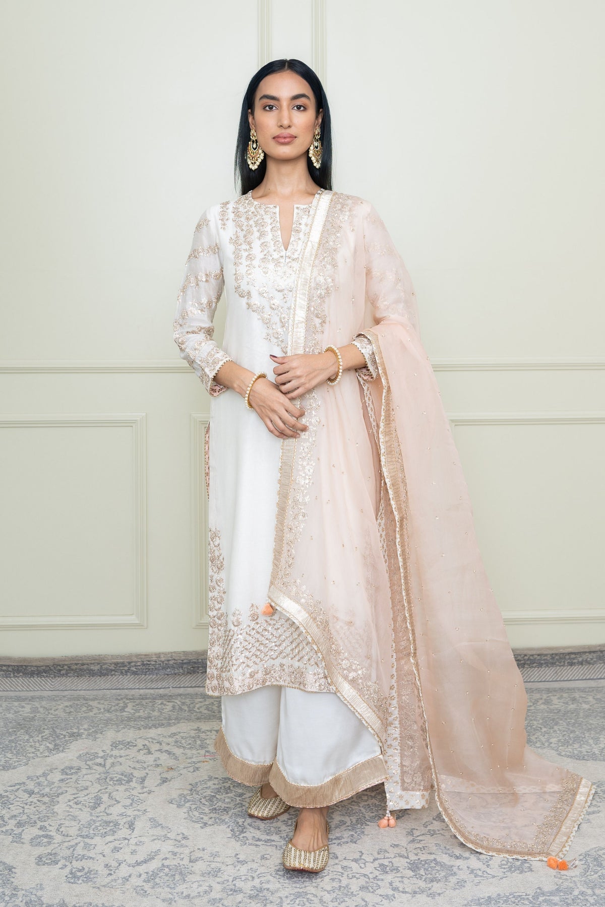 Daisy ivory long kurta set