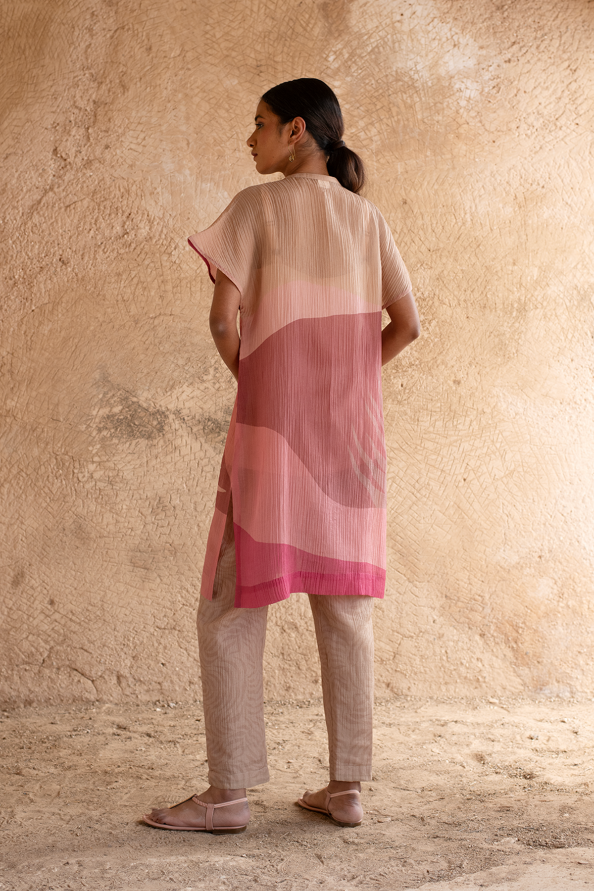 Soft Beige Straight Tunic Set