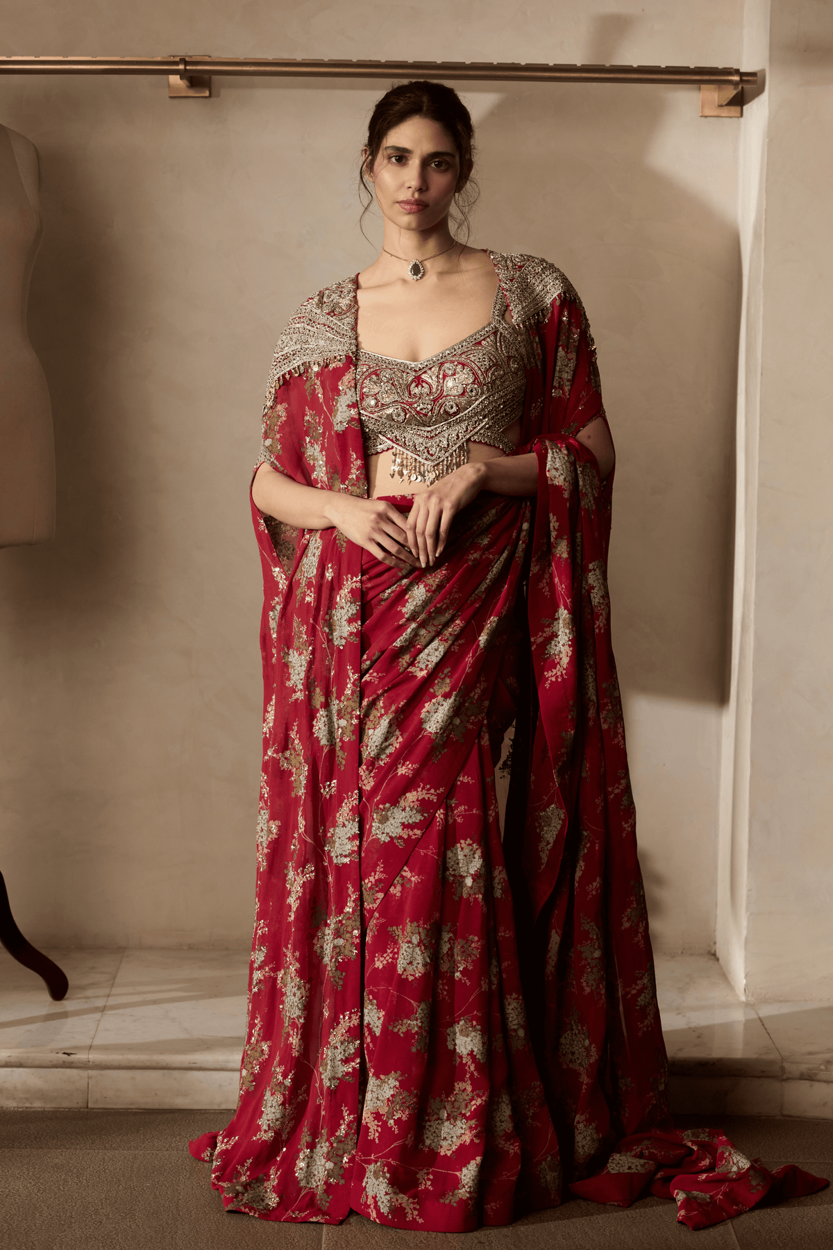 Nova Cape Saree Set