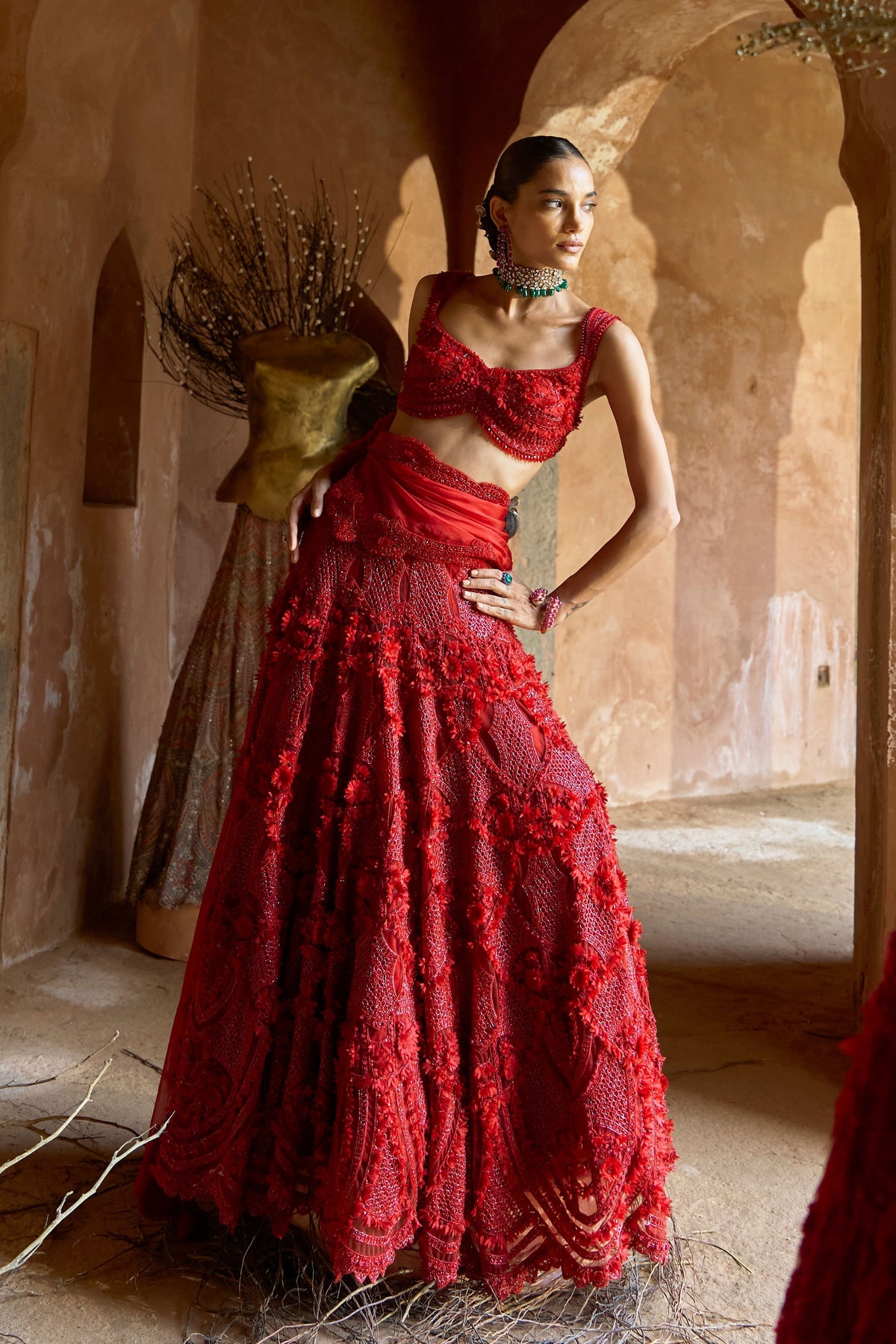 Crimson Aura Lehenga Set