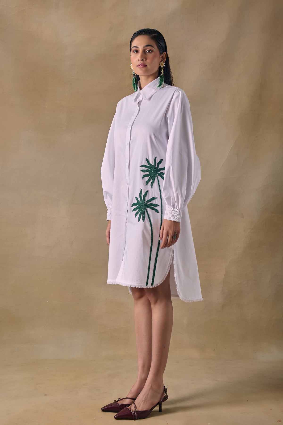Mirage Palm Shirt Dress