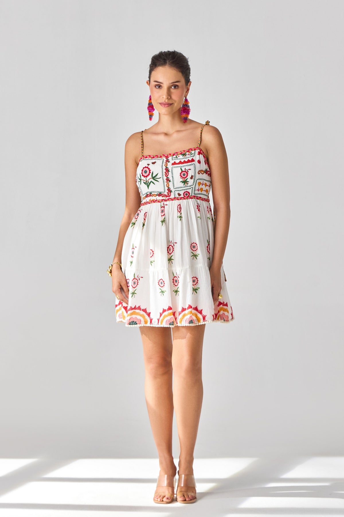 Tashi Embroidered Mini Dress