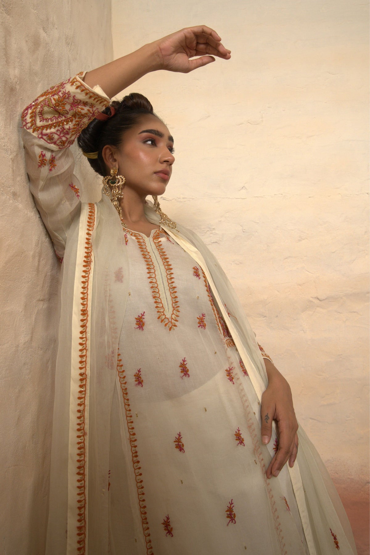 Organza Chikankari Kalidar Set