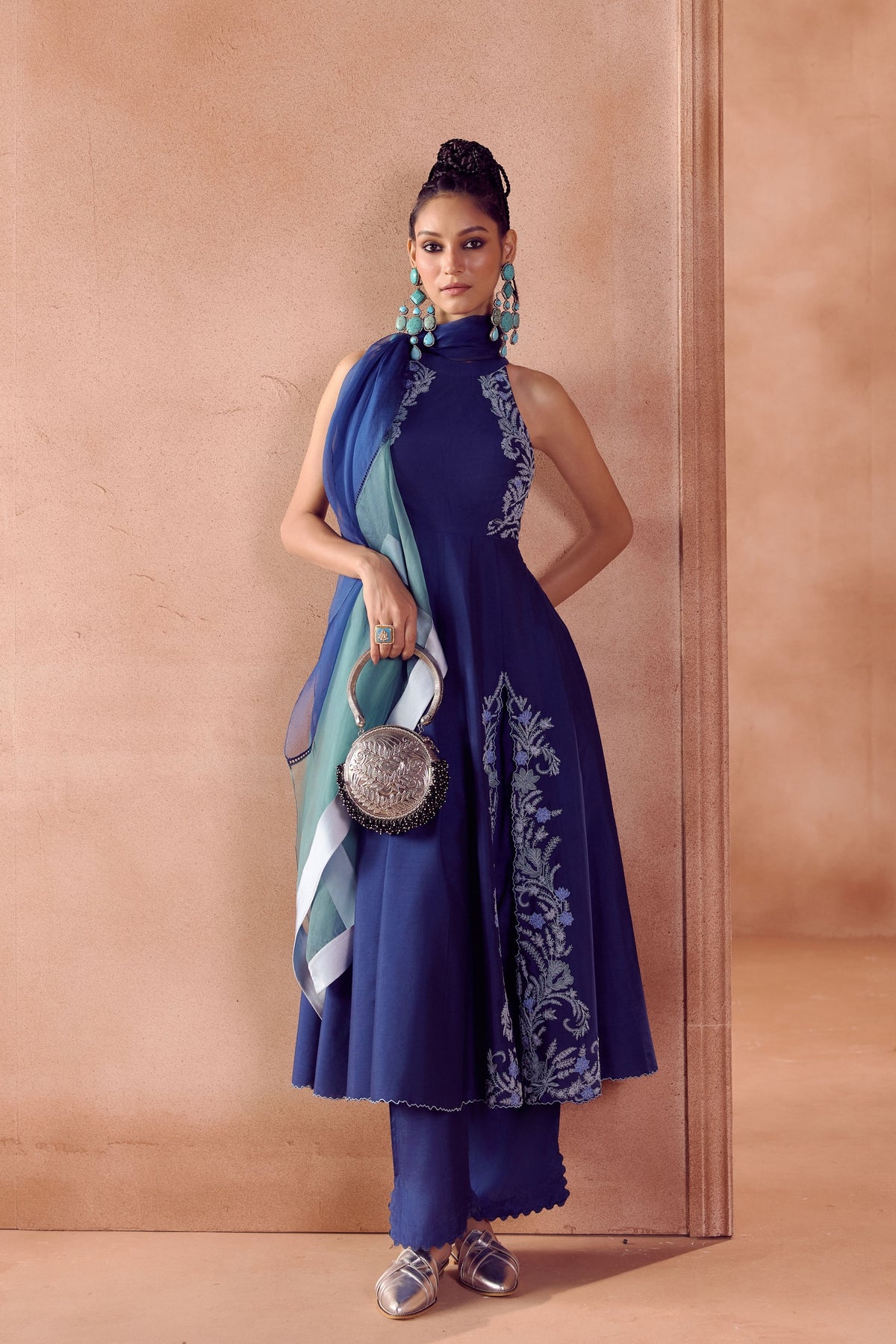 Blue Anarkali Set