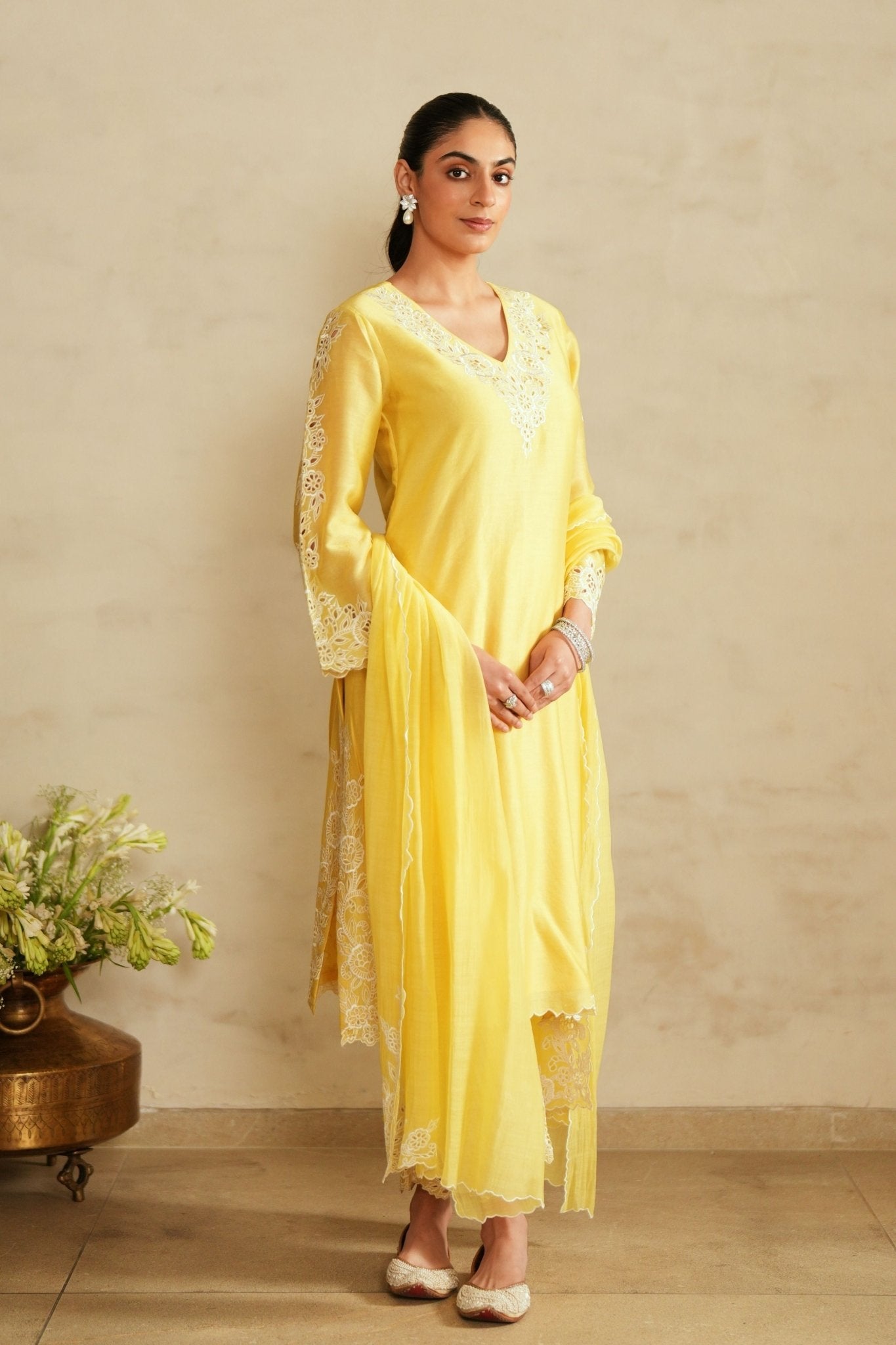 Yellow Kaftan Set - Saisha By Charu Arora - Elahe