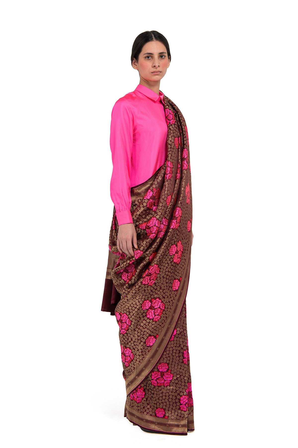 Bara Maroon Saree