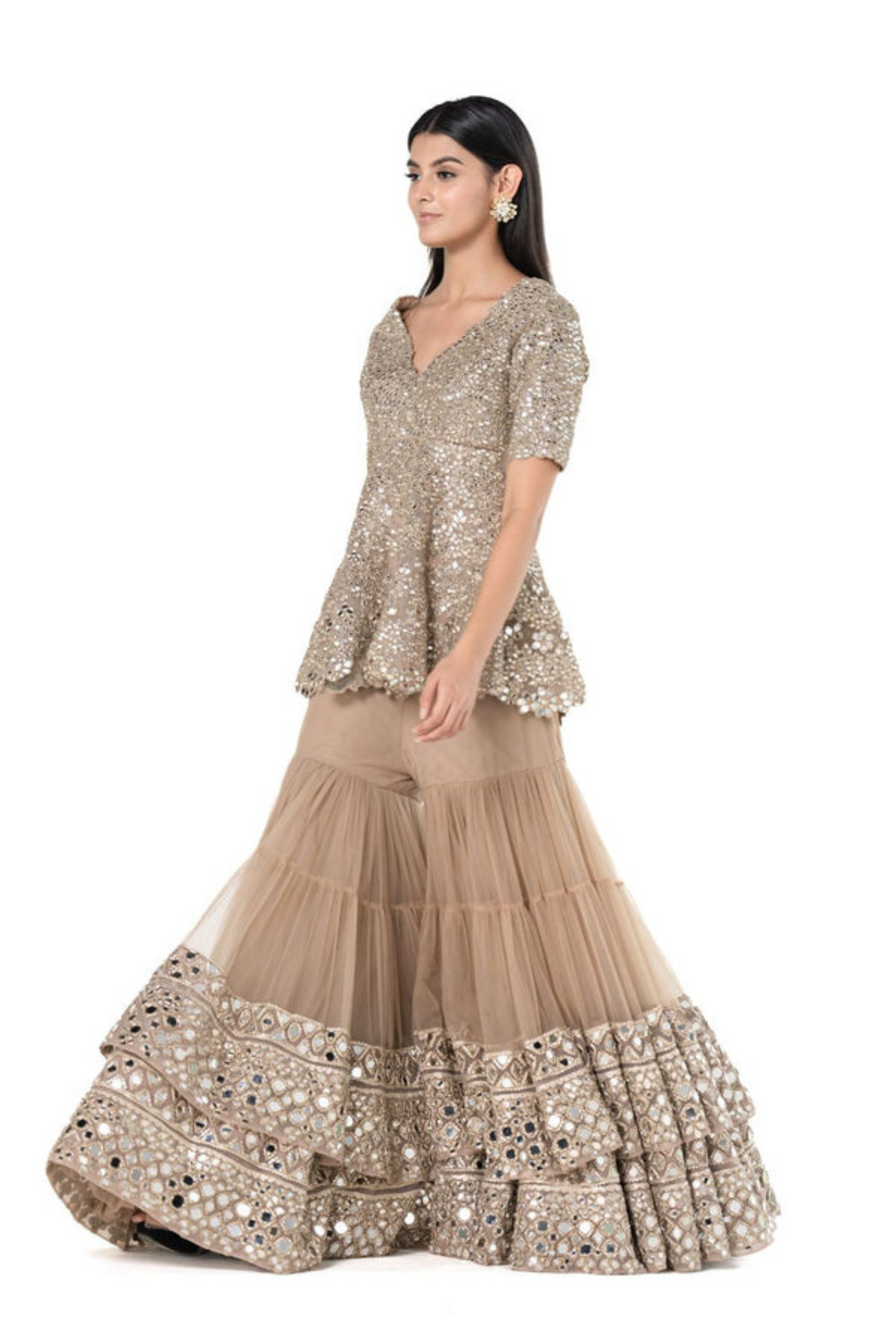 Mirror Embellished Kurta Set
