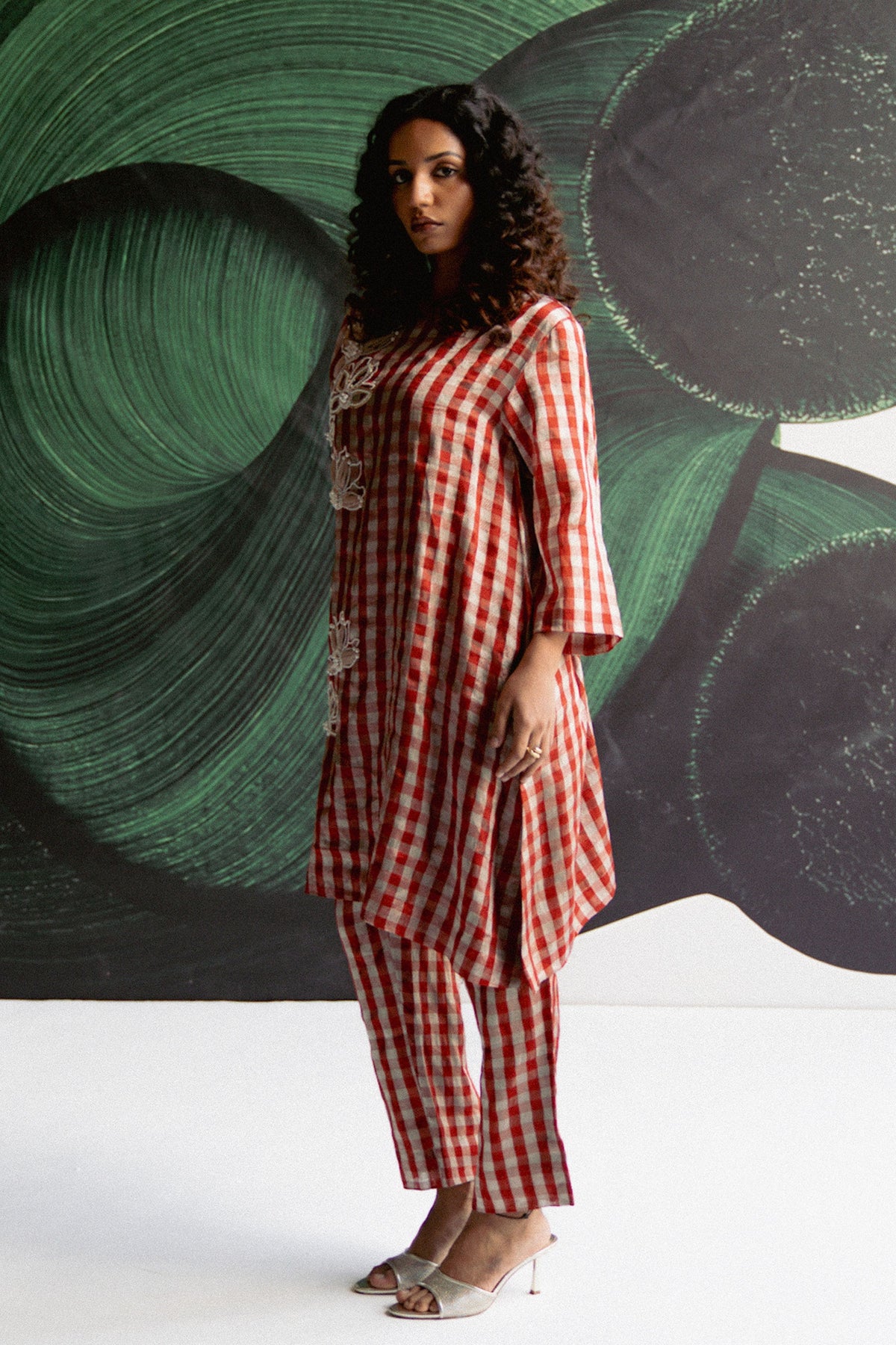 Red Check Tunic With Pants