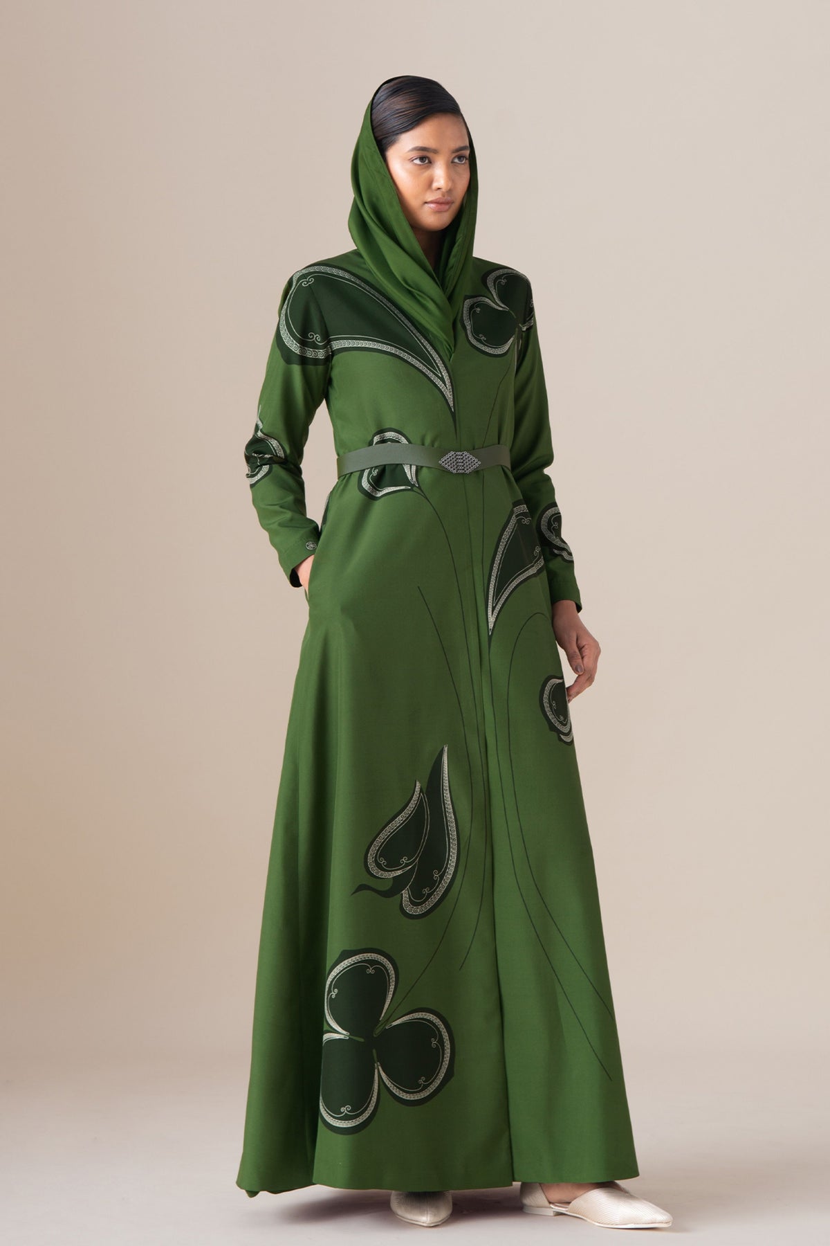 Fern Green Saeeda Jacket Set