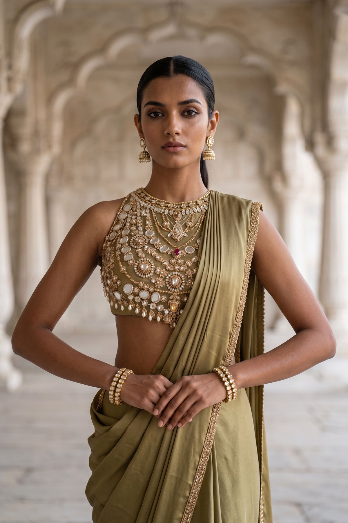 Kanan Kanti Draped Saree Set
