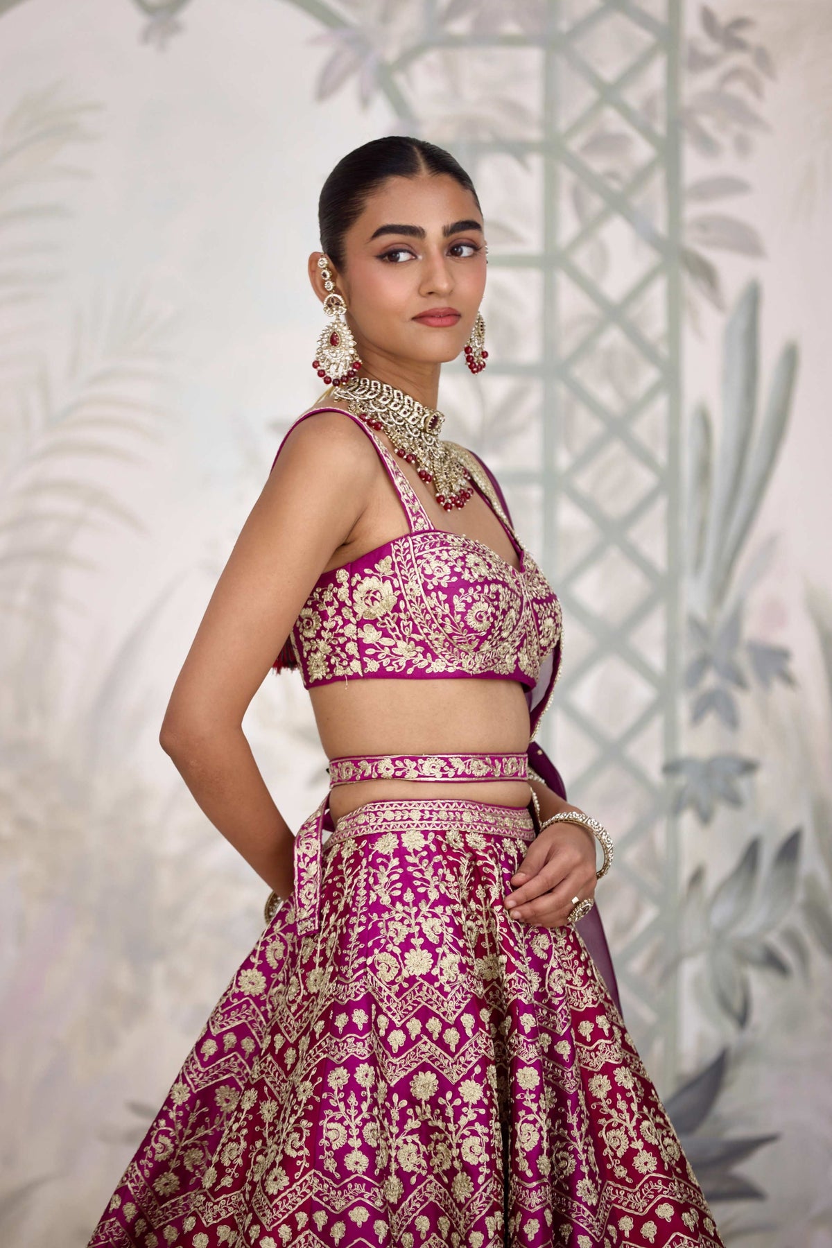 Wine Maroon Lehenga Set