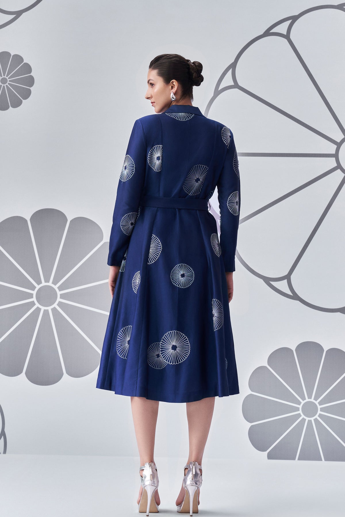 Indigo Grey Dress With Jacket