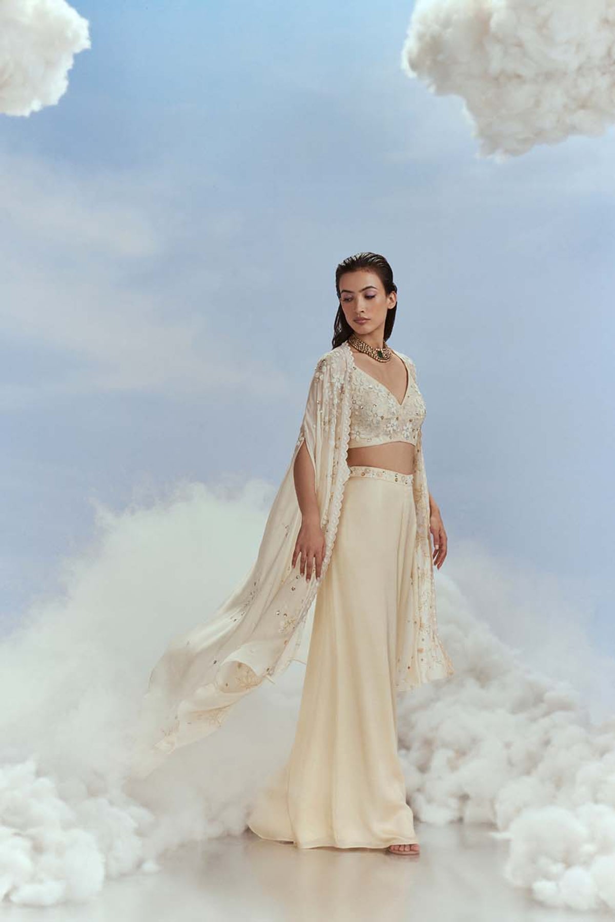 Beige Babylon Cape Set
