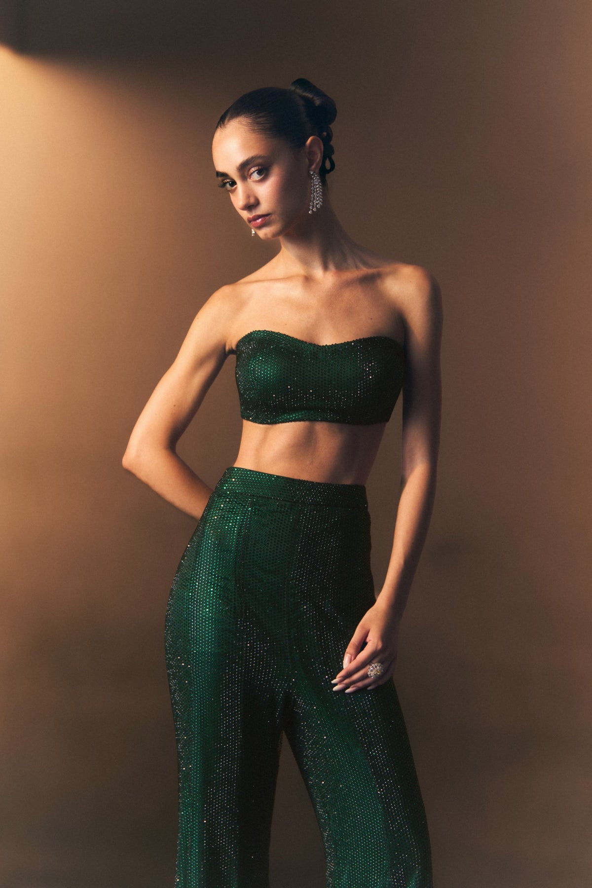 Verdant Flare Pants with Cape Set