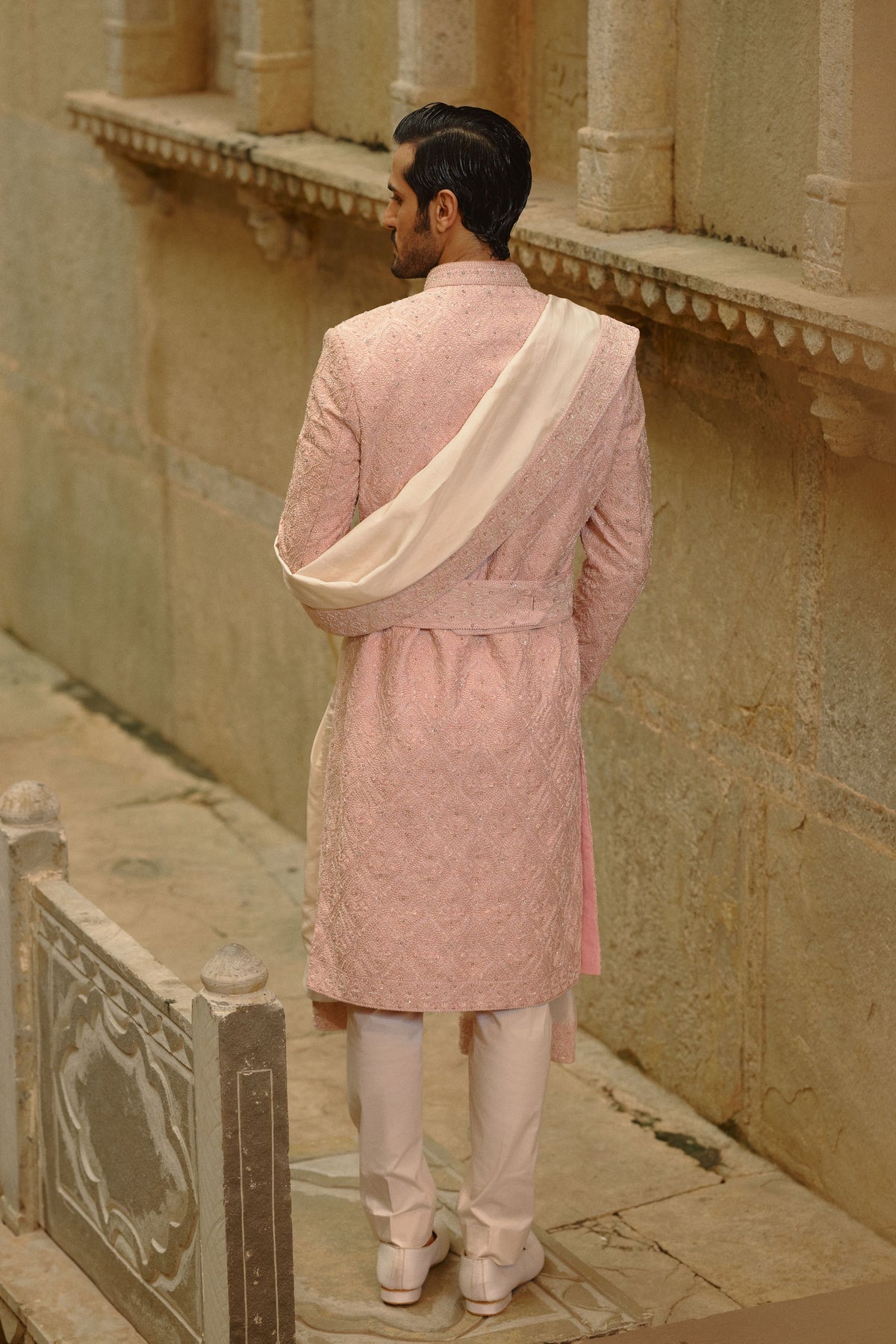 Blush Pink Sherwani Set