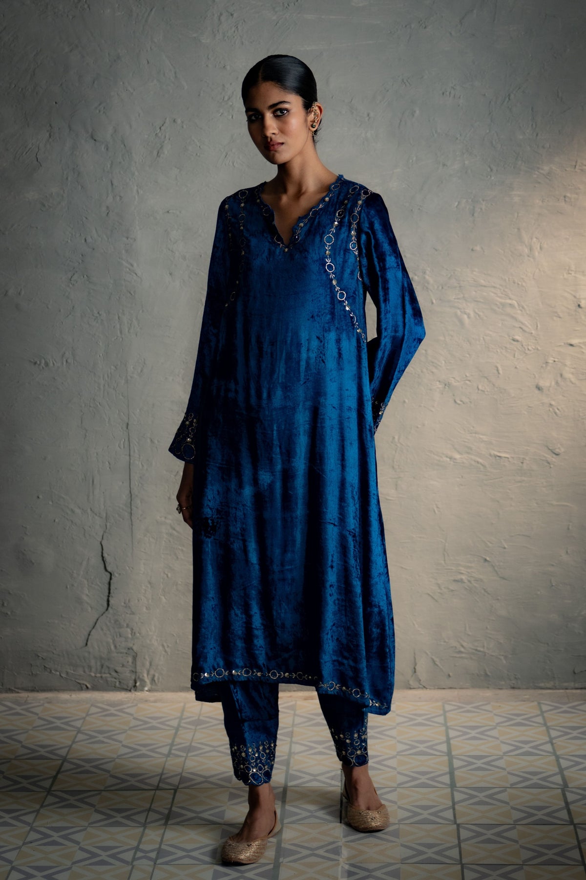 Phiran Style Velvet kurta Set