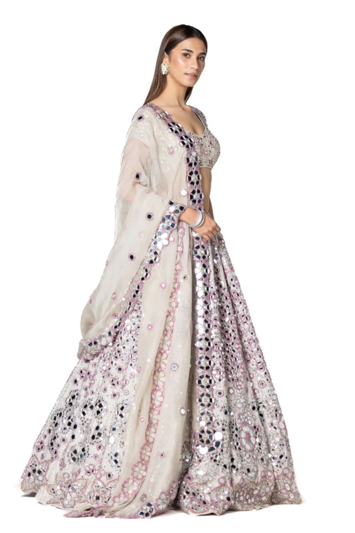 Ivory &amp; Lilac Lehenga Set