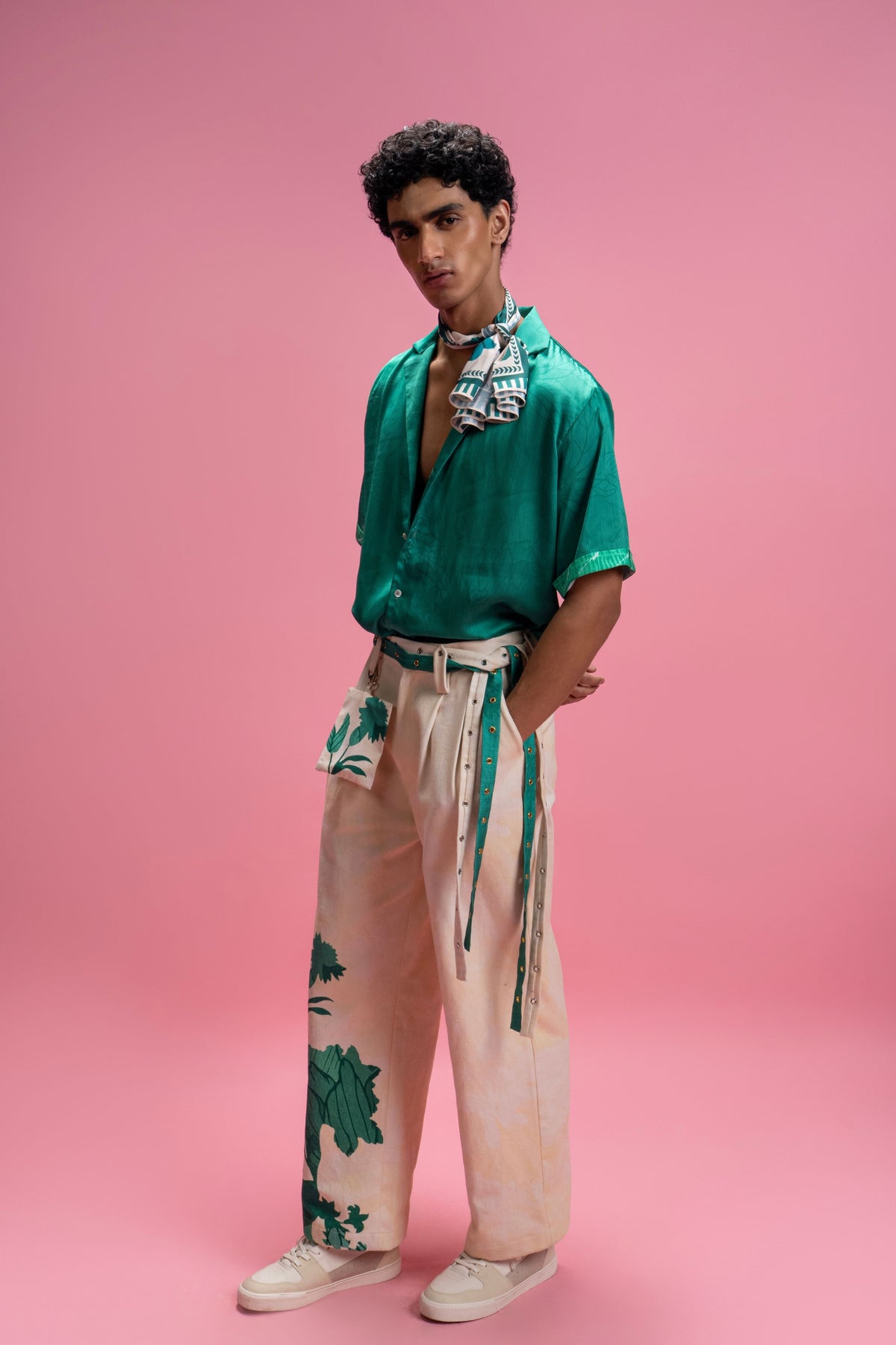 Green Shirt And Trousers Set