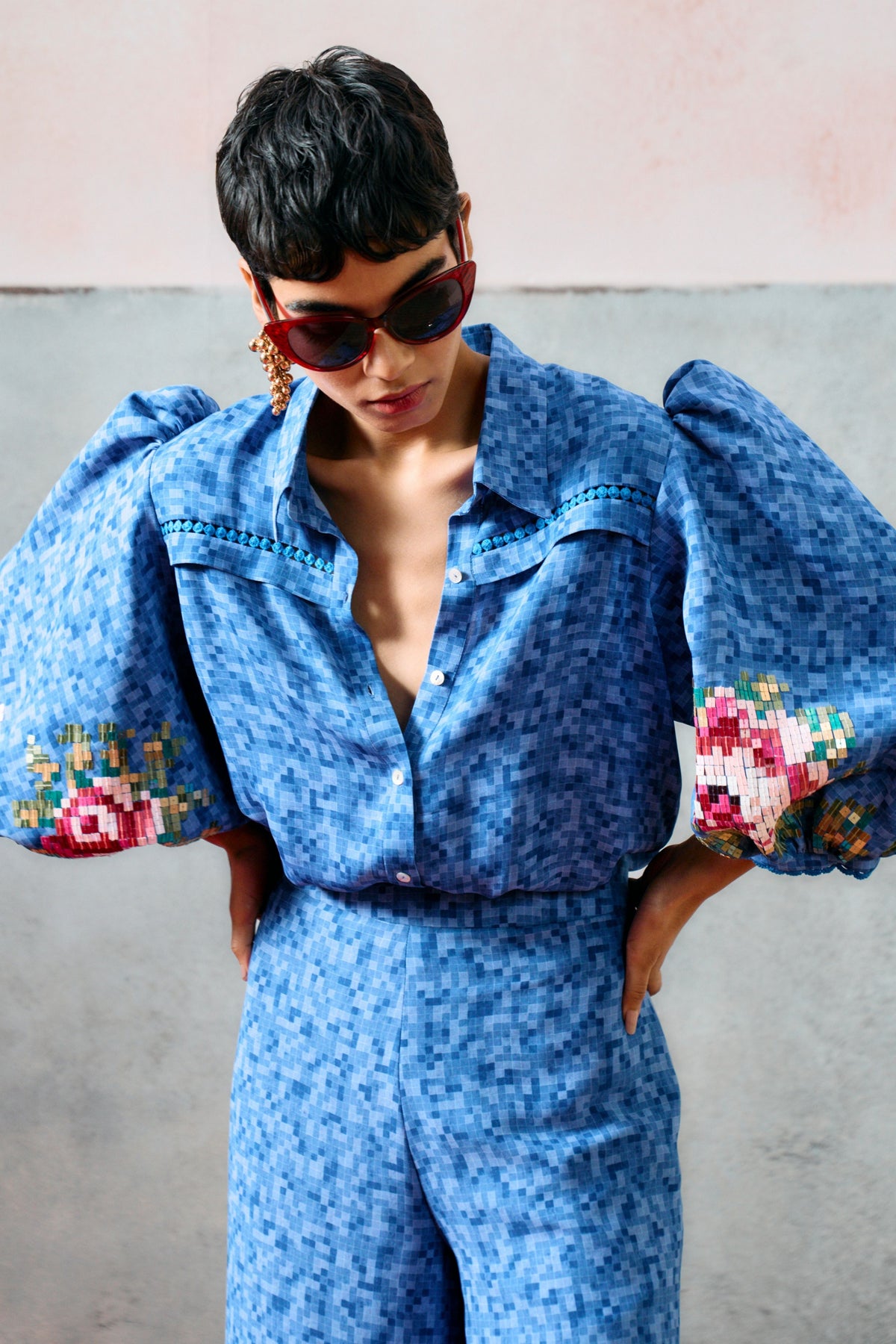 Capri Balloon Shirt Blue